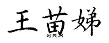 丁谦王苗娣楷书个性签名怎么写
