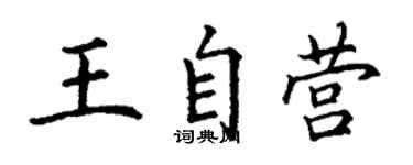 丁谦王自营楷书个性签名怎么写