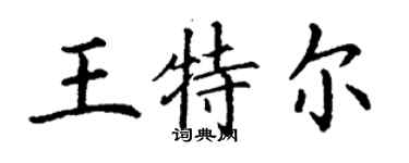 丁谦王特尔楷书个性签名怎么写