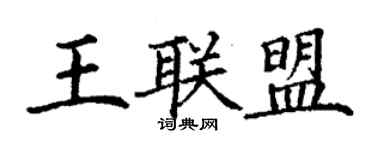 丁谦王联盟楷书个性签名怎么写