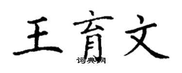 丁谦王育文楷书个性签名怎么写