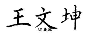 丁谦王文坤楷书个性签名怎么写