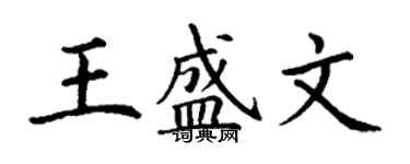 丁谦王盛文楷书个性签名怎么写