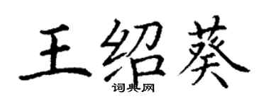 丁谦王绍葵楷书个性签名怎么写