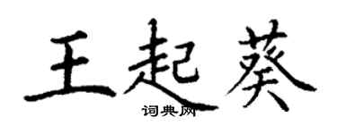 丁谦王起葵楷书个性签名怎么写