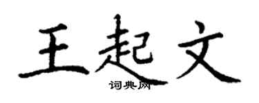 丁谦王起文楷书个性签名怎么写
