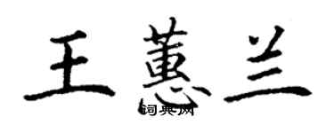 丁谦王蕙兰楷书个性签名怎么写