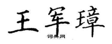 丁谦王军璋楷书个性签名怎么写