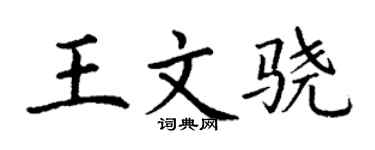 丁谦王文骁楷书个性签名怎么写