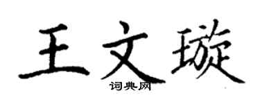 丁谦王文璇楷书个性签名怎么写