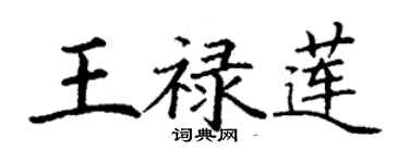 丁谦王禄莲楷书个性签名怎么写