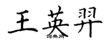 丁谦王英羿楷书个性签名怎么写