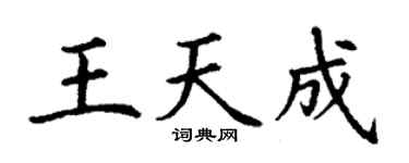 丁谦王天成楷书个性签名怎么写