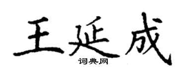 丁谦王延成楷书个性签名怎么写