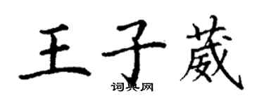 丁谦王子葳楷书个性签名怎么写