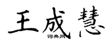 丁谦王成慧楷书个性签名怎么写