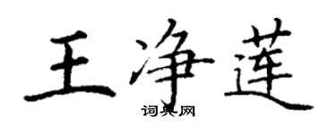 丁谦王净莲楷书个性签名怎么写