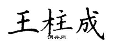 丁谦王柱成楷书个性签名怎么写