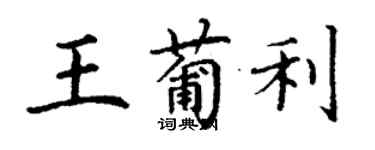 丁谦王葡利楷书个性签名怎么写