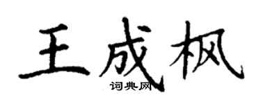 丁谦王成枫楷书个性签名怎么写