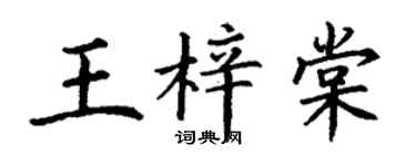 丁谦王梓棠楷书个性签名怎么写