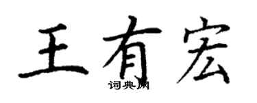 丁谦王有宏楷书个性签名怎么写