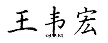 丁谦王韦宏楷书个性签名怎么写