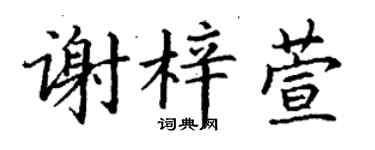 丁谦谢梓萱楷书个性签名怎么写