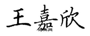 丁谦王嘉欣楷书个性签名怎么写