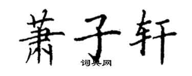 丁谦萧子轩楷书个性签名怎么写
