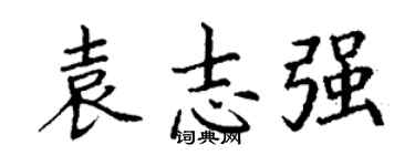 丁谦袁志强楷书个性签名怎么写
