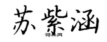 丁谦苏紫涵楷书个性签名怎么写