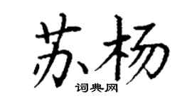 丁谦苏杨楷书个性签名怎么写