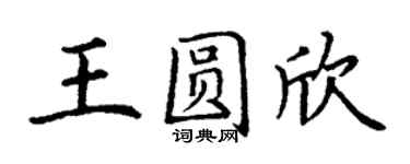 丁谦王圆欣楷书个性签名怎么写