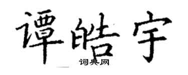 丁谦谭皓宇楷书个性签名怎么写