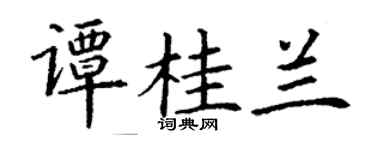 丁谦谭桂兰楷书个性签名怎么写