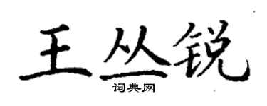 丁谦王丛锐楷书个性签名怎么写