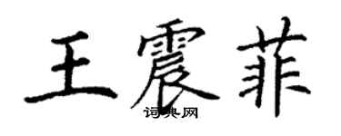 丁谦王震菲楷书个性签名怎么写
