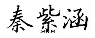 丁谦秦紫涵楷书个性签名怎么写
