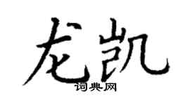 丁谦龙凯楷书个性签名怎么写