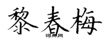 丁谦黎春梅楷书个性签名怎么写