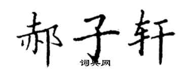 丁谦郝子轩楷书个性签名怎么写