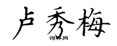 丁谦卢秀梅楷书个性签名怎么写