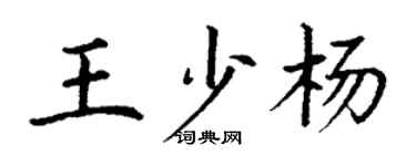 丁谦王少杨楷书个性签名怎么写