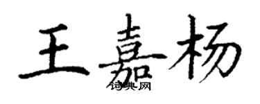 丁谦王嘉杨楷书个性签名怎么写