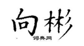 丁谦向彬楷书个性签名怎么写