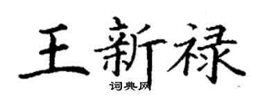 丁谦王新禄楷书个性签名怎么写