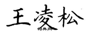 丁谦王凌松楷书个性签名怎么写