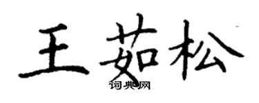 丁谦王茹松楷书个性签名怎么写