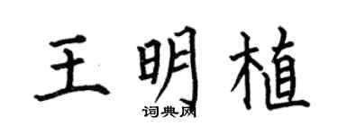 何伯昌王明植楷书个性签名怎么写